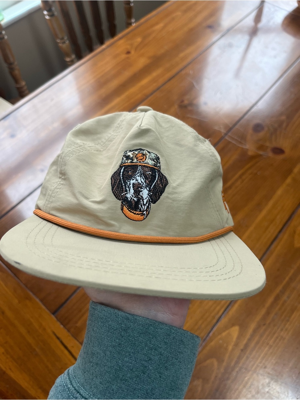 Properly Tied Youth Pointer Classic Rope Hat Tan Dog Cap EUC RARE